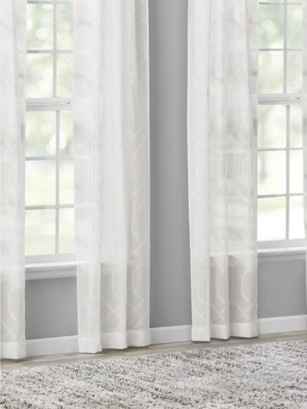 Mainstays Sheer White Window Panels (4 available)